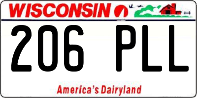 WI license plate 206PLL