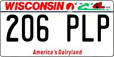 WI license plate 206PLP