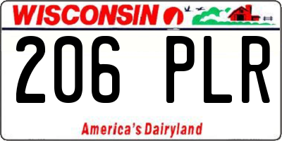 WI license plate 206PLR