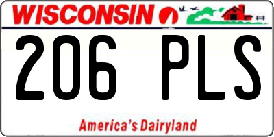 WI license plate 206PLS