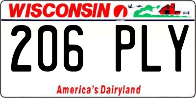WI license plate 206PLY