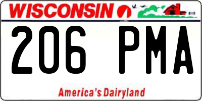 WI license plate 206PMA