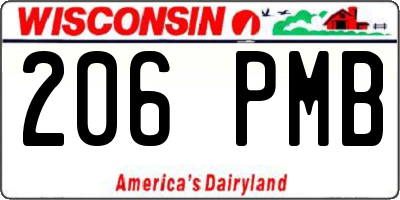 WI license plate 206PMB