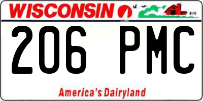 WI license plate 206PMC