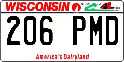 WI license plate 206PMD