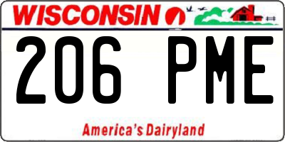 WI license plate 206PME