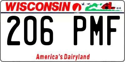 WI license plate 206PMF