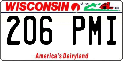 WI license plate 206PMI