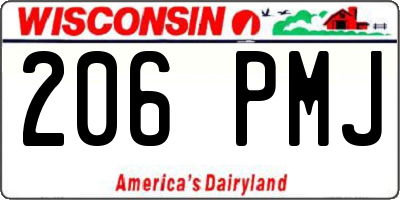 WI license plate 206PMJ