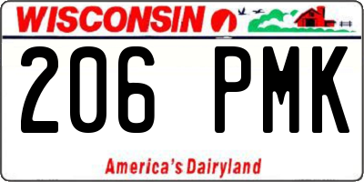 WI license plate 206PMK