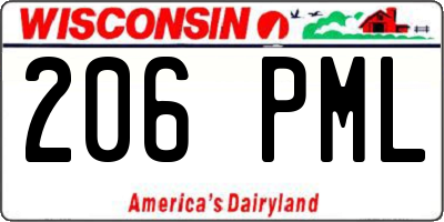 WI license plate 206PML