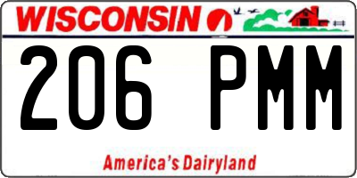 WI license plate 206PMM