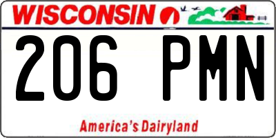 WI license plate 206PMN