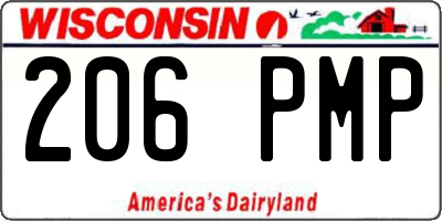 WI license plate 206PMP
