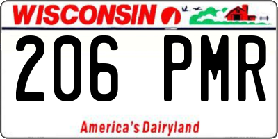 WI license plate 206PMR