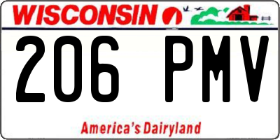 WI license plate 206PMV