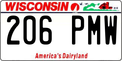 WI license plate 206PMW