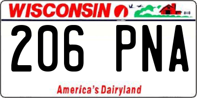 WI license plate 206PNA