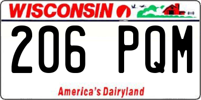 WI license plate 206PQM