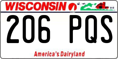 WI license plate 206PQS