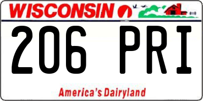 WI license plate 206PRI