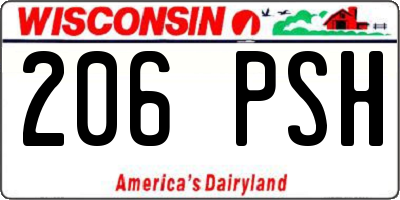 WI license plate 206PSH