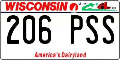 WI license plate 206PSS