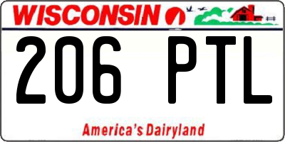 WI license plate 206PTL