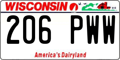 WI license plate 206PWW