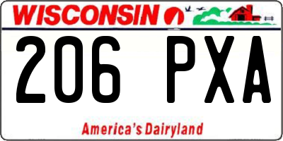 WI license plate 206PXA