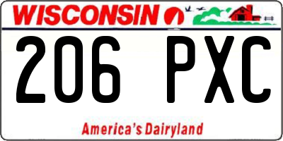 WI license plate 206PXC