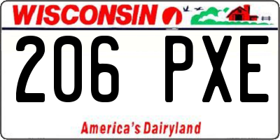 WI license plate 206PXE
