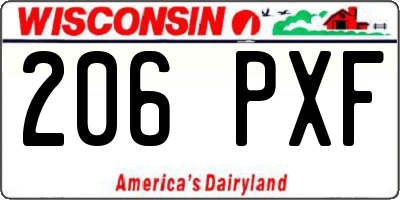 WI license plate 206PXF