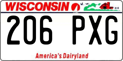 WI license plate 206PXG