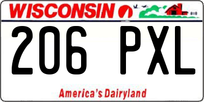 WI license plate 206PXL