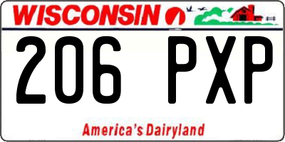 WI license plate 206PXP