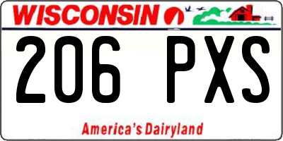 WI license plate 206PXS