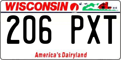 WI license plate 206PXT