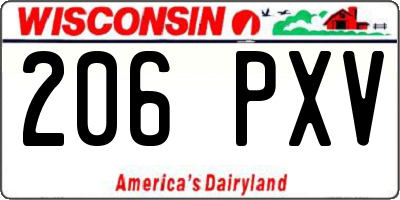 WI license plate 206PXV