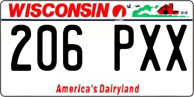WI license plate 206PXX