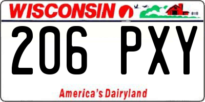 WI license plate 206PXY