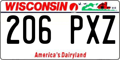 WI license plate 206PXZ