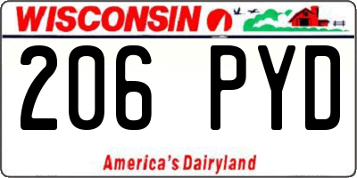 WI license plate 206PYD