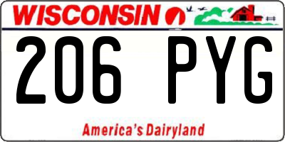 WI license plate 206PYG