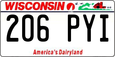 WI license plate 206PYI