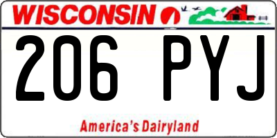 WI license plate 206PYJ