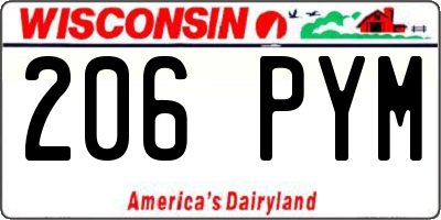 WI license plate 206PYM
