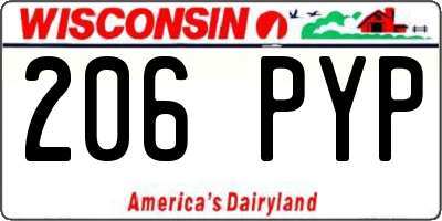 WI license plate 206PYP