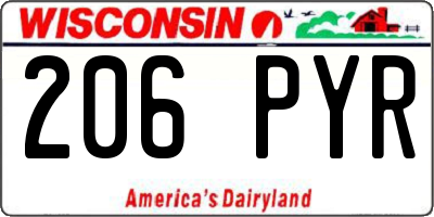 WI license plate 206PYR