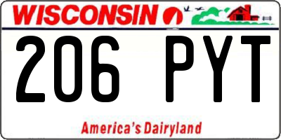 WI license plate 206PYT